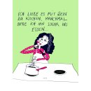 Postkarte mit Wein kochen Frau