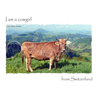 Postkarte I am a cowgirl from Switzerland