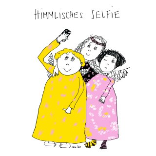 Postkarte Himmlisches Selfie