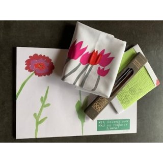 Block Papiertischsets Blumen zum Zeichnen und Malen