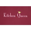 Latzschürze bestickt Dunkelrot  Kitchen Queen