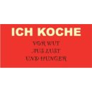 Latzschürze bestickt Rot  ich koche vor Wut, Lust..